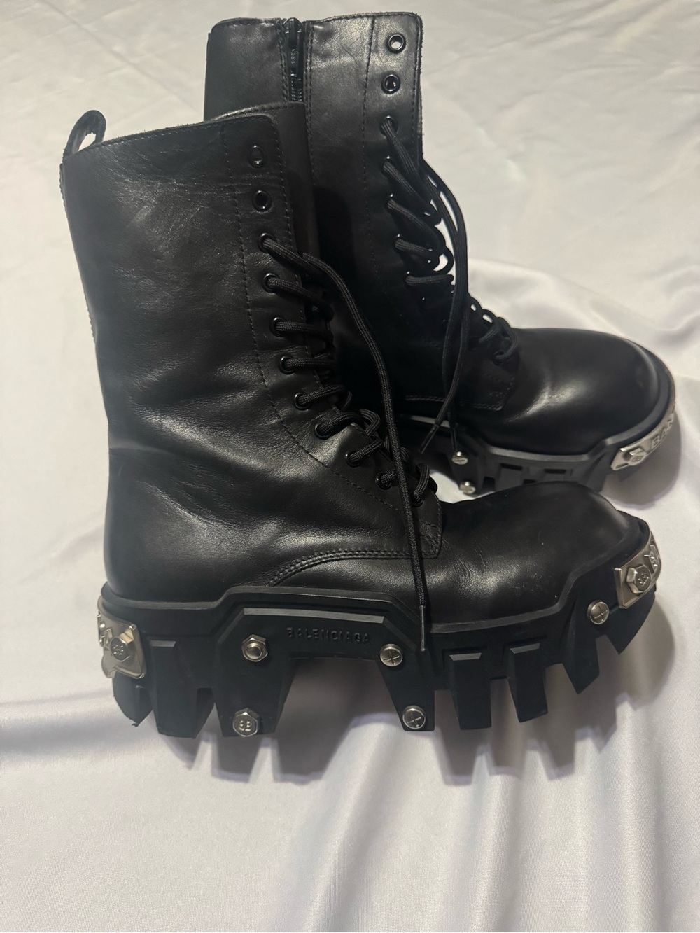 Balenciaga leather bulldozer Boots